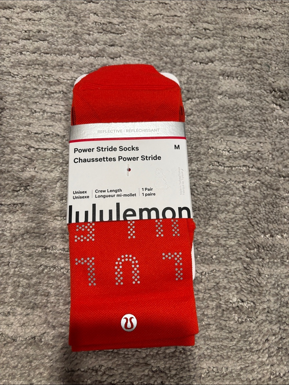 lululemon athletica Power Stride Crew Socks - Bright Red size M
